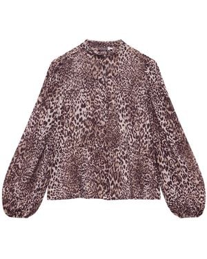 Mint Velvet Women's Leopard Print Blouse - Purple