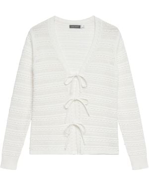 Mint Velvet Women's Cotton Crochet Cardigan - White
