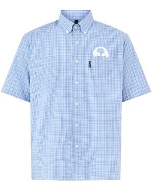 No Problemo Alien-O Check Short Sleeve Shirt - Blue