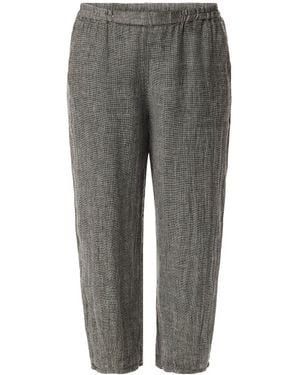 Grizas Women's Bubble Cropped Tweed Linen Pant - Grey