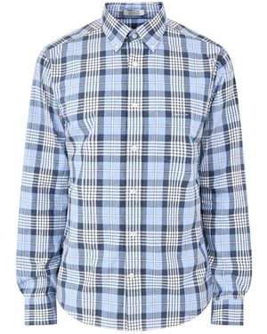 GANT Poplin Melange Check Shirt - Blue