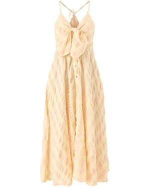 Free People Via Midi Dress Check - Metallic