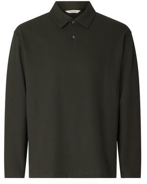 SELECTED Relax Aiden Long Sleeve Polo Shirt - Green