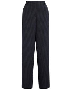 Forever New Paloma Pinstriped Wide Leg Trousers - Purple