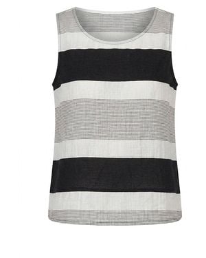 James Lakeland Holiday Striped Blend Top - Grey