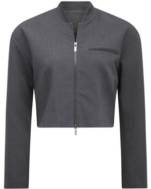 Forever New Maddison Petite Formal Bomber Jacket - Grey