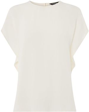 Whistles Short Sleeve Crepe Shell Top - White