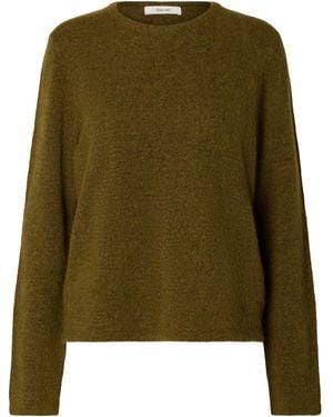 SELECTED Lulu Alpaca Blend Crew Neck Jumper - Green