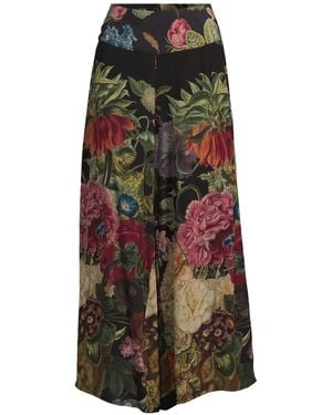 One Hundred Stars Crepe Palazzo Trousers - Multicolour