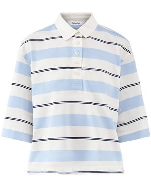 SELECTED Relaxed Mellie Polo Top - Blue