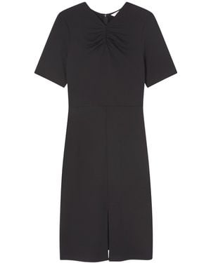 LK Bennett Lila Tuck Front Short Sleeve Dress - Black