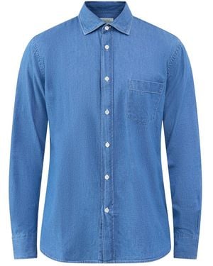 Hartford Paul Light Denim Shirt - Blue