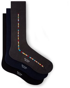 Paul Smith Vittore 3-Pack Socks Gift Set Multi, Cotton - Black