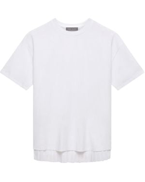 Mint Velvet Women's Cotton Blend Pleated T-shirt - White