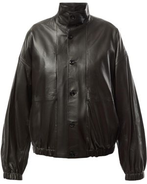 Lemaire Women's Stand Collar Leather Blouson - Black