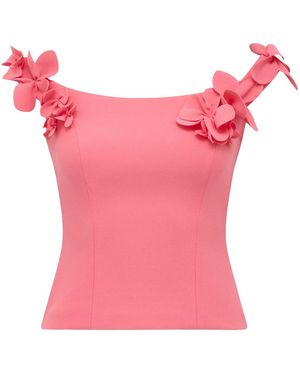 Forever New Faye Applique Bardot Top - Pink