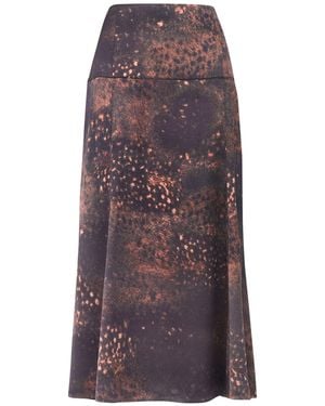 Whistles Spotted Animal Midi Skirt, Wood/Metal - Purple
