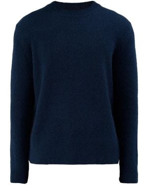 Wax London Mohair Blend Wilde Fluffy Crew Neck Jumper - Blue