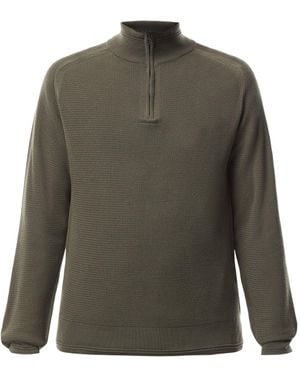 Belstaff Men's Guide Textured Quarter Zip Jumper - Green