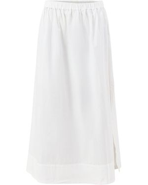 SELECTED Blair High Waisted Ankle Slit Skirt - White