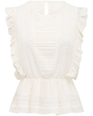 Forever New Rose Ruffle Sleeves Top - White