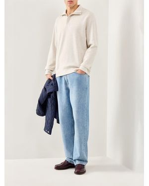 GANT Light Sacker Half Zip Cream - White