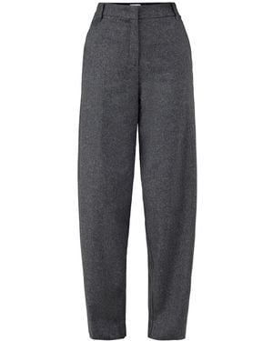 Marella Virgin Wool & Silk Blend Poggio Tailored Trousers - Grey