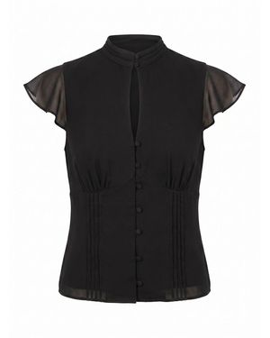 Forever New Eden Keyhole Blouse - Black