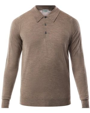 John Smedley Men's Dorset Extra Fine Merino Wool Polo Shirt - Grey