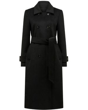 Forever New Sophie Double Breasted Wrap Coat - Black