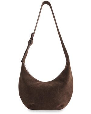Whistles Sia Suede Curved Crossbody Bag - White