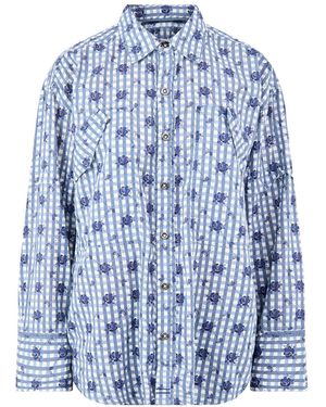 Free People Hidden Flower Camo Shirt - Blue