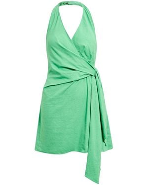 Forever New Gianna Halter Neck Tie Mini Dress - Green