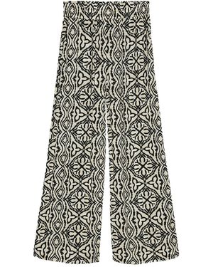 Vero Moda Wide Leg Trousers Pattern - White
