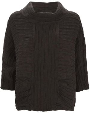 Grizas Cowl Neck Crinkle Blouse - Black