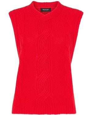 Whistles Cable Detail Knitted Tank - Red