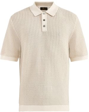 Jack & Jones Kingsley Knit Polo Shirt Cream - White