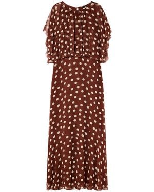 Whistles Polka Dot Print Midi Dress - Red