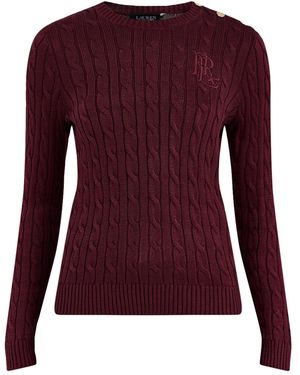 Ralph Lauren Cotton-Blend Crew Neck Jumper - Purple