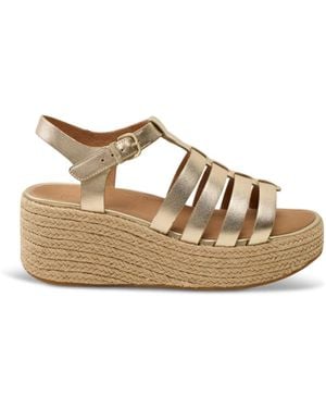 Fitflop Platfforms Espadr. Fisherman Wedge Sandals - Metallic