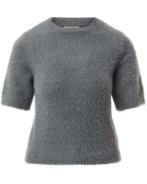 Pretty Lavish Kelly Cropped Knit T-Shirt - Grey