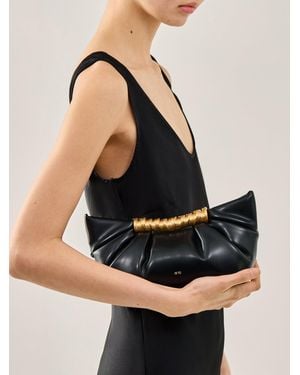 JW PEI Leia Pleated Clutch Bag - Black