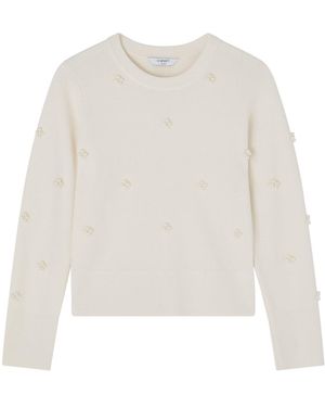 LK Bennett Buttercup Ivory Pearl Beaded Milano Jumper - White