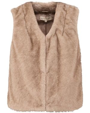 Soya Concept Haye 4 Faux Fur Gilet - Natural
