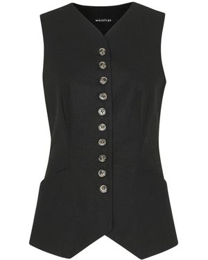 Whistles Women's Lindsey Linen Blend Waistcoat - Black