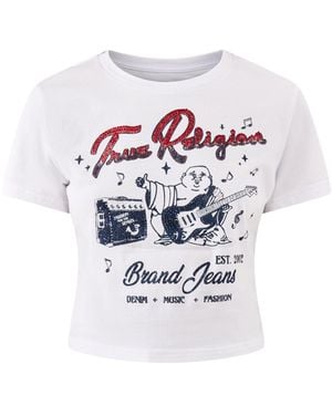 TRUE RELIGION Crystal Buddha Short-Sleeve Baby Tee - White