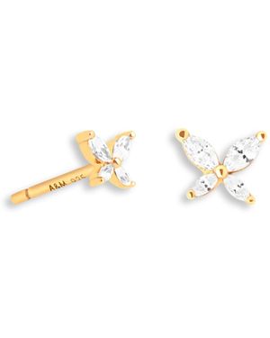 Astrid & Miyu Butterfly Stud Earrings - Natural