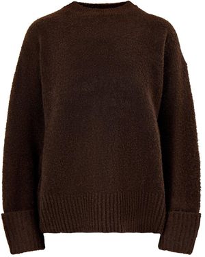 Pretty Lavish Camille Oversized Borg Jumper - Brown