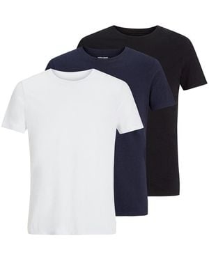 Jack & Jones 3 Pack Organic T-Shirts Multi - Blue