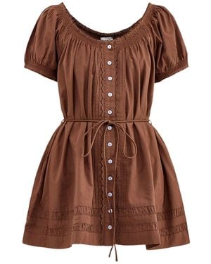Damson Madder Jayne Mini Dress - Brown